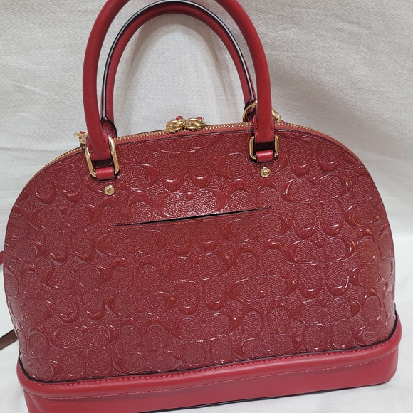 Coach F27598 Singnature Cherry Debossed Satchel Crossbody - Picture 3 of 16
